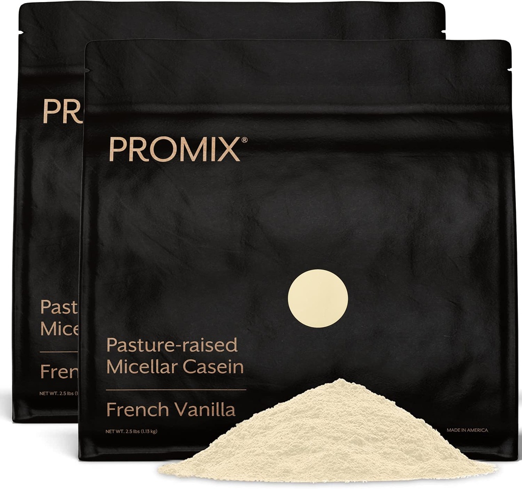 ProMix Nutrition Casein Protein Powder - Grass-Fed, Pasture Raised, Slow Release 25g Micellar Casein - 5,4 g BCAAs Gluteeniton, sokeriton, soijaton - Vanilja, 5lb