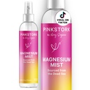 Pink Stork Magnesium Spray Mist - för Calm, Stress och Sleep, Seasickness Support, Graviditet Måste Har, 200 mg per 6 Sprayer, Pure Magnesium Chloride Body Spray, 4 oz, Unscented