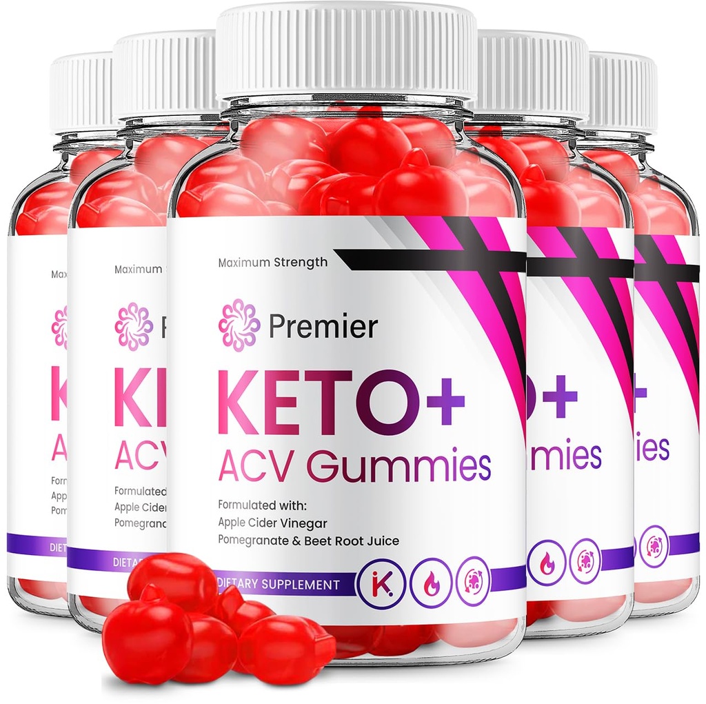 (5 pakkaus) Premier Keto ACV Gummies - Advanced Formula Premiere Keto Plus ACV Gummies Apple Siideri Viinietikka Premier ACV Ruokavalio Supplement Arvostelut Miehet Naiset (300 Gummies)