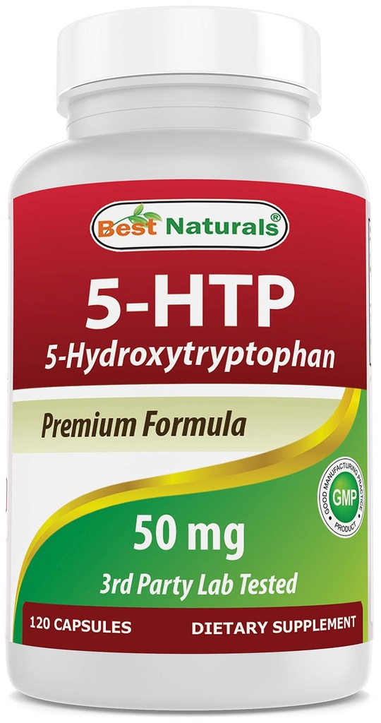 Bästa naturliga 5-HTP 50 mg 120 kapslar, 5 HTP kapslar stöder avkoppling och vilsam sömn