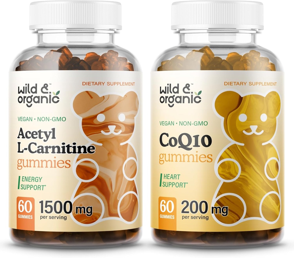 Wild & Organic L- Carnitine Gummies & CoQ10 Gummies 60