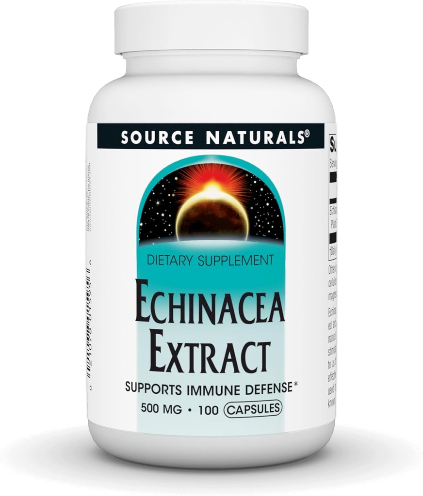 Source Naturals Echinacea Root Extract - tukee immuunipuolustusta* - 500 mg - 100 kapselia