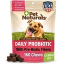 Pet Naturals Päivittäinen Probiootti koirille, Duck Flavor, 160 Chews - 120M PMY Pre ja Probiootit koirille Ruoansulatus, Gut Health, Immuuni tuki, ripuli, allergiat ja kutina