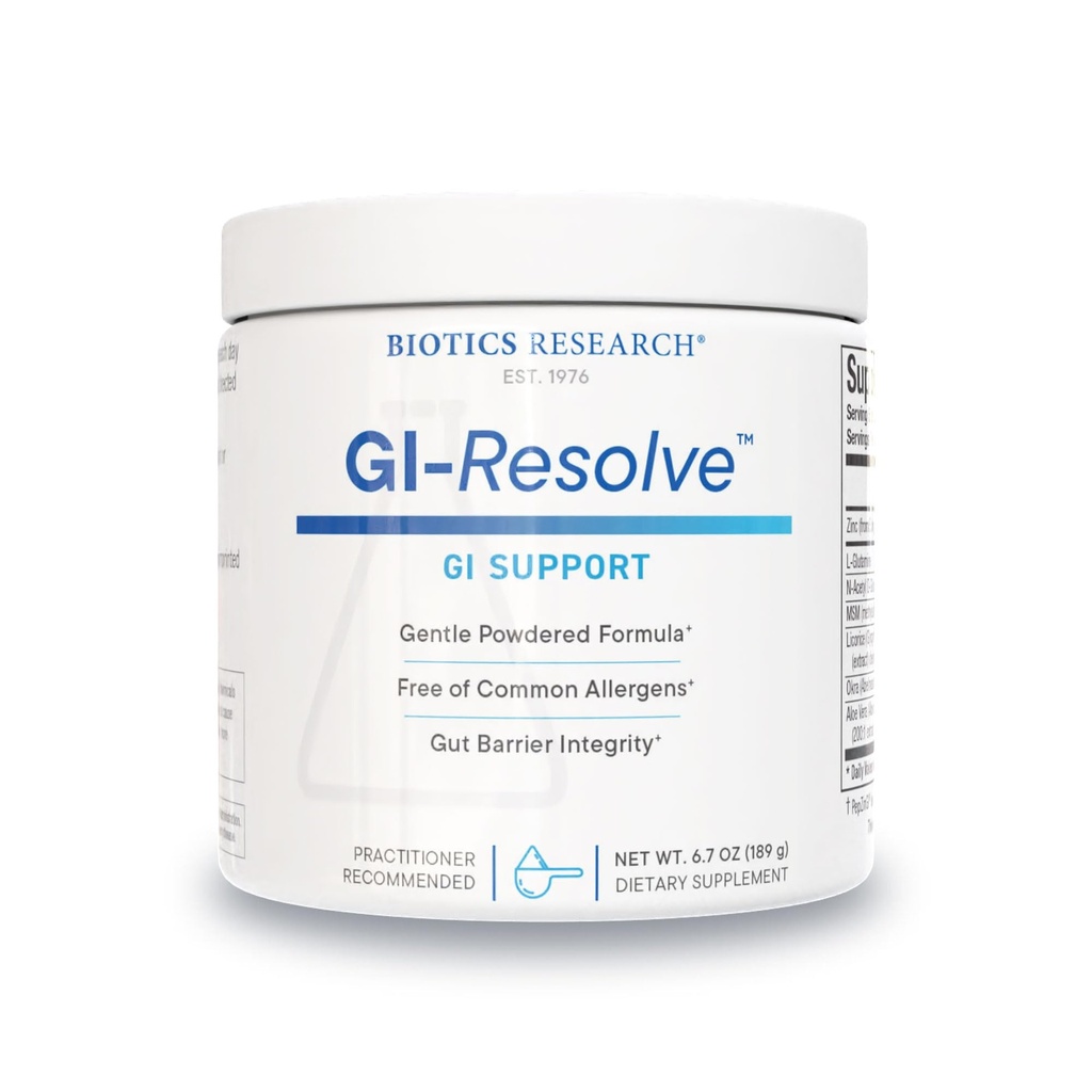 Biotics Research GI ResolveTM Advanced L-glutamine Powder Formula for Gut Lining Support & Parannus - Optimaalinen Gastrointestinal Function - Premium 7-ingredient kanssa sinkki-karnosiini & kasvitieteelliset- 6,7oz