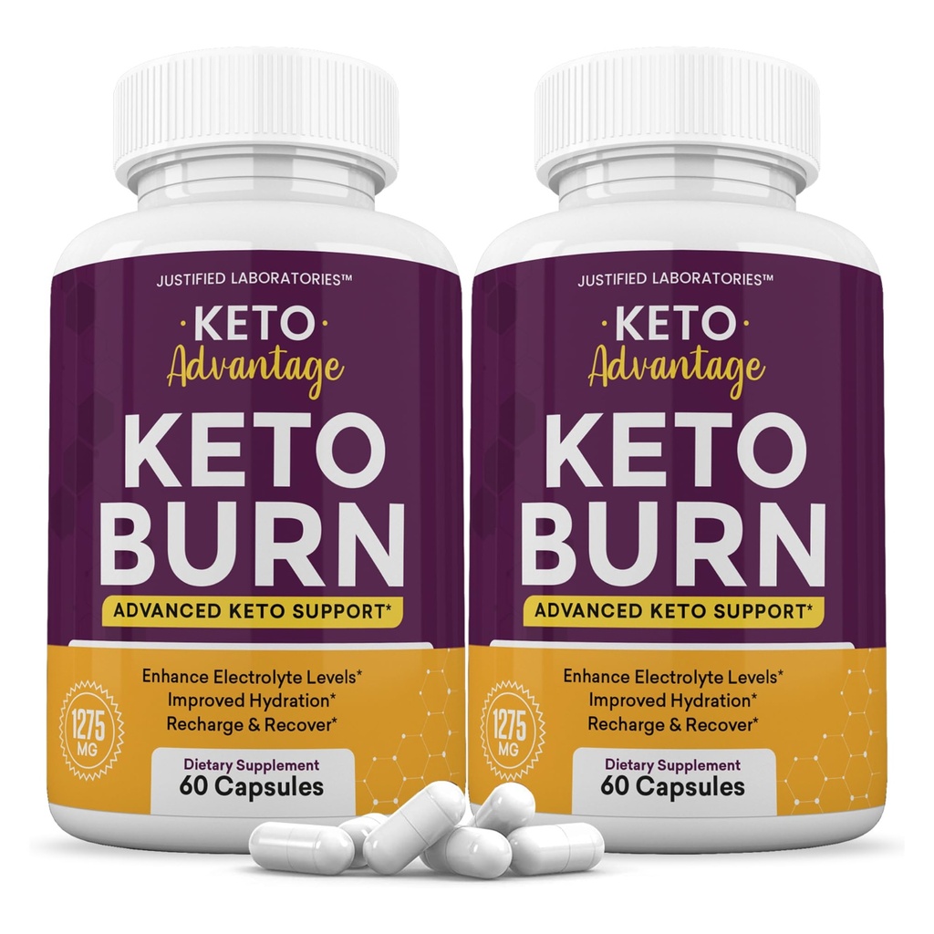 Justified Laboratories (2 Pack Keto Advantage Keto Burn Pills 1275MG New & Improved Formel innehåller Apple Cider Vinegar Extra Virgin Olive Oil Powder Green Tea Leaf 120 kapslar