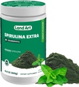 Land Art Organic Spirulina Extra Powder - Minttu maustettu - 100% Pure - 75 Tarjoilut - Superfood - Hyvä maku ja hyvä haju - 10% Bioaktiivinen klorofylli - Tehokas lähde antioksidantteja