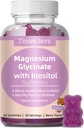 Magnesium Glycinate Gummies 400 mg, w/inositoli 500 mg naisille, Mineral & VIT B8 unille, Stressi- ja lihaslievitys, aineenvaihdunta terveys, sokeriton, ei melatoniini, gluteeniton, ei GMO, vegaaninen, pektiini, 60