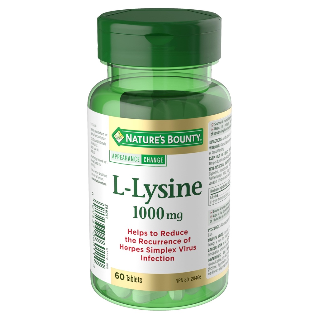 Luonnon Bounty L-Lysine - 1000 mg - 60 tablettia