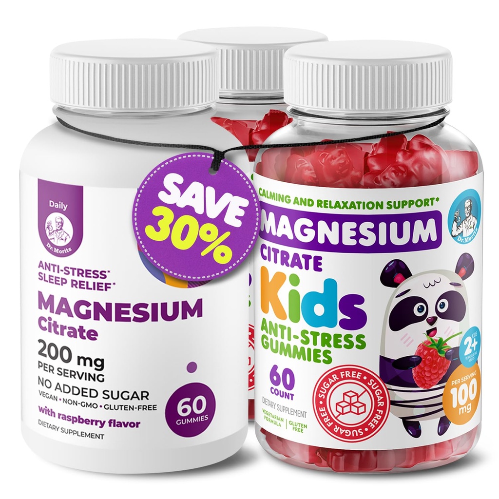 Lapset Magnesium 120 count ja magnesium 60 count Gummies Sokeriton - Rauhallinen Magnesium Gummies Supplement lapsille, Sokeriton Magnesium Calm Chews lapsille ja aikuisille