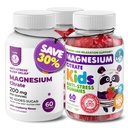 Barn Magnesium 120 räkna och Magnesium 60 räkna Gummies Sugar-Free - Calm Magnesium Gummies Supplement för barn, Sugar-Free Magnesium Calm Chews för barn & vuxna