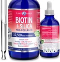 Vegan Liquid BIOTIN kanssa Silica Pro-Collagen 12 500mcg. Tukee terveet hiukset, hehkuva iho, vahvat kynnet. Tehostakaa energiaa. Miehet ja naiset Luonnollinen kirsikkamaku. 4oz