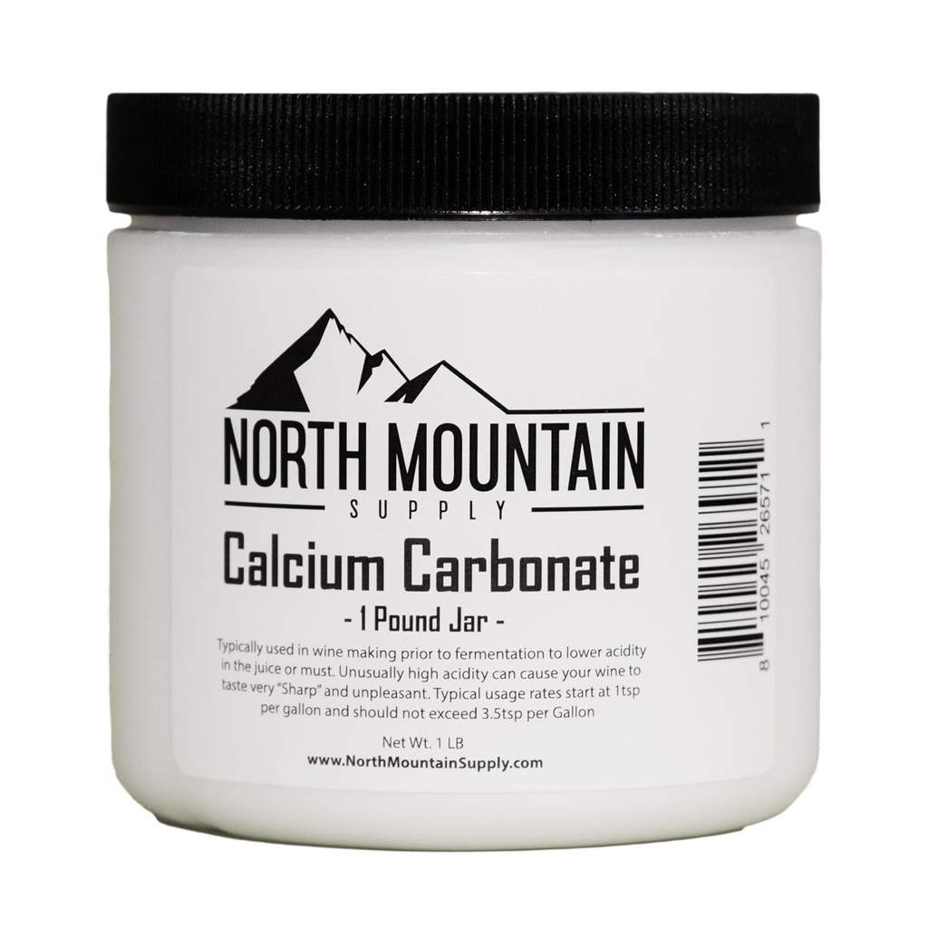 North Mountain Supply Food Grade Kalsiumkarbonaatti - 1 punta Jar