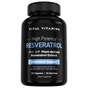 Elintoiminnot Resveratrol täydentää - antioksidantti tuki, solukanta, kognitiivinen toiminto - 60 kapselia