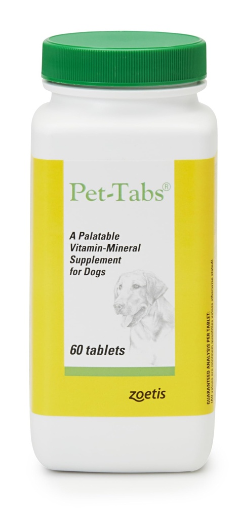 Pet-Tabs monivitamiini- ja mineraalilisä koirille, purutabletti, 60