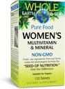 Natural Factors Whole Earth & Sea Women's Multivitamiini & Mineral, Whole Food Supplement, Vegan, 120 tablettia
