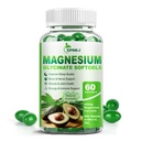 Magnesium Glycinate 400 mg, suuri imeytyminen Magnesiumlisät E-vitamiinia, B6-vitamiinia, sinkkiä unta varten, rauhoittavaa, lihasrelaksaatiota ja luunterveyttä, Gluteeniton, ei-muuntogeenisiä organismeja, 60 pehmogeeliä