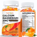 Kalsium Magnesium Sinkki Gummies for Adult: Organic 1000 mg kalsiumsitraatti Magnesium täydentää D3 B12 - Sokeritonta korkeaa imeytymistä täydentää naisten miesten (60 Count(Pack of 2))