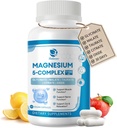5-in-1 Magnesiumkompleksin täydennysosa vitamiineja ja kasviperäisiä uutteita, 30 päivää Supply Magnesium Glycinate Citrate Malate Taurate Oxide for Rauhallinen luun lihasten energiakortisolitasapaino, Vegaani