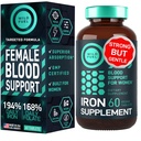 Rauta täydentää naisille Foolihappo - 35 mg Veren rakentaja Ferrous sulfaatti, Foolihappo 400 mikrog - Rauta pillereitä naisille, joilla on anemia ja raskaus tuki - 60 Gluteeniton, vegaaninen rautavitamiinitabletit