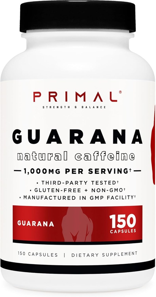 Primal Guarana (1000 MG Per Serving) (150 kapselia) - 200 MG Natural Comfeine