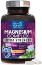 Magnesiumkompleksikapselit 500 mg oksideilla, glysinaatilla, malaatilla, sitraattilla - korkea-absorptiokompleksi kelated Magnesium Mineraalilisät - lihas-, luu- ja sydänterveyden tukeen - 120 kapselia