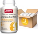 Jarow Formula Glukosamiini + Chondroitin + MSM kapselit, yhteinen tuki täydentää C-vitamiinia ja Mangaania, 240 kapselia, 60 päivän toimitus, pakkaus 12