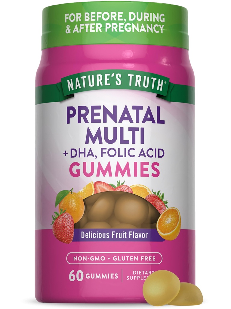 Nature's Truth Prenatal Multitamine Gummies DHA & Folic Acid ... 60 Count...