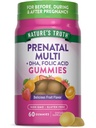 Naturens sanning Prenatal Multivitamin Gummies | med DHA & Folic Acid | 60 greve | Frukt smak | Non-GMO & Gluten Free Supplement