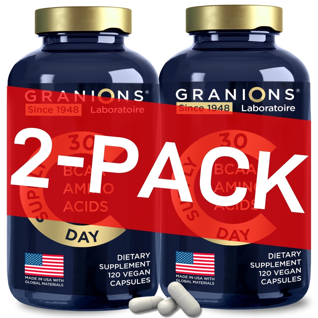 Essential Amino Acids Supplement for Men & Women - Kaikki 9 BCAAs EAA täydentää Formula - Leusine Aminohappo, Lysiini, Tryptofaani, Advanced Amino Energy & Muscle Recovery - 240 Vegan BCAA Kapselit
