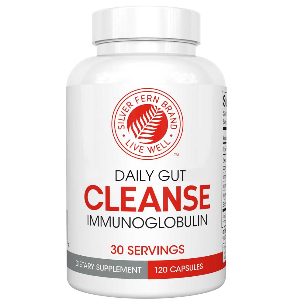 Silver Fern Cleanse - Daily Gut - 1 pullo - 120 kapselia - 30 päivän toimitus - immunoglobuliini G, A & M -(IgG, IGA, IgM) - Postbiootti