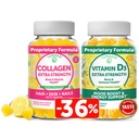 Lunakai Collagen ja D3-vitamiini Gummies Bundle - Ei-muuntogeenisiä anti-ikääntymisen lisäravinteet miehille ja naisille - Immuniteetti, luut ja mieliala Tuki Gummy aikuisille - 30 päivän tarjonta