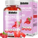 900mg Magnesium Complex 65 vadelma Gummies, sokeriton magnesium Glycinate & L-treonaatti Kaliumlisä D-vitamiini, B6, CoQ10 rentoutumista