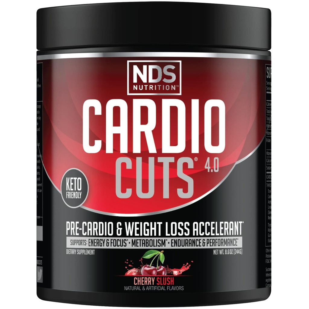 NDS Nutrition 4.0 Pre harjoitus täydentää - Advanced Painonlasku ja Pre Cardio Formula L-karnitiini, CLA, MCTs, L-glutamiini, ja safloriöljy - Cherry Slush (40 Servings)