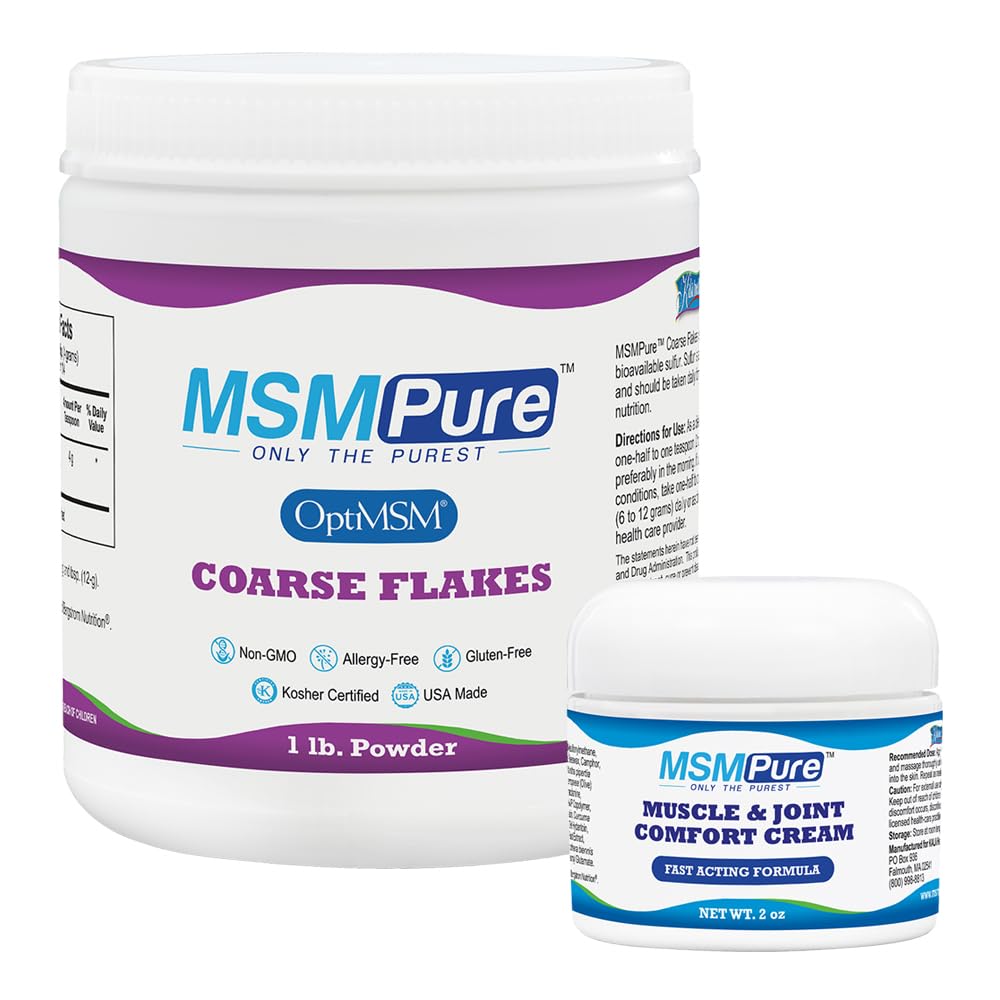 KALA TERVEYS MSMPure Cearse Flakes 1lb ja lihas & nivelvoide 2oz Bundle