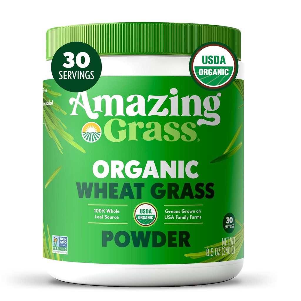 Amazing Grass Wheat Grass Powder: 100% Koko rasvainen vehnä Grass Powder for Energy, Detox & Immuniteetti tuki, klorofylli Providing Greens, 30 tarjoilua