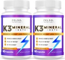 ZELSOK (2 pakkaus K3 Mineraalipaino tappio pillereitä naisille ja miehille, K3 Mineraali pillereitä - K3 Salt Mineral, Vitamiini + K3 kapselit täydentää Keto painon menetys - 2 kuukautta toimitus