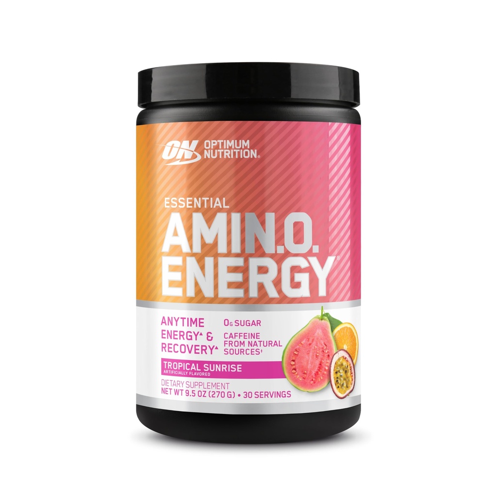 Optimum Nutrition New Flavor Amino Energy - Pre harjoitus Green Tea, BCAA, Aminohapot, Keto Friendly, Green Coffee Extract, Energy Powder - Tropical Sunrise, 30 Tarjoilua (Pakkaus May Vary)
