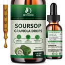 (2 pakkaus) Organic Soursop Graviola Liquid Drops, Soursop Extract Organic Pure Natural Antioksidantti, Cell Support & Regeneration, Immuuni Boost, Soursop Bitters Liquid Rich monivitamiini - 2 FL OZ