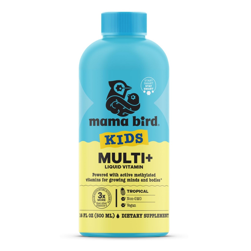Paras Nest Wellness lapset Multi Plus - Aivojen terveys tuki täydentää lapsille - nestemäinen monivitamiini metyylivitamiinit - ravitsemus lisäravinteet immuuni terveys - Trooppinen maku, 16 fl oz