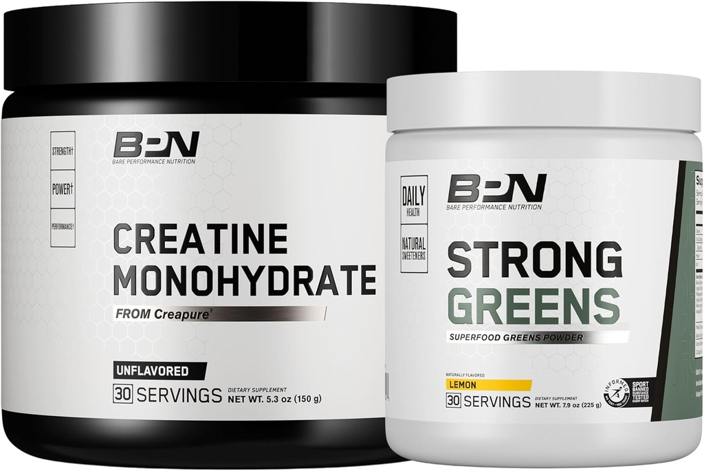 BARE TEHTÄVYYS BPN Creatiini Monohydraatti ja vahva vihreät Bundle