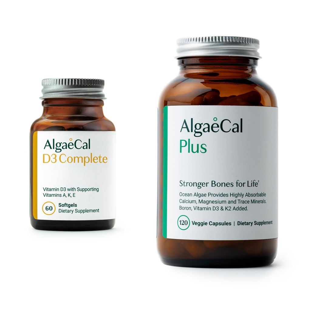 ALGAECAL Bundle - D3 Complete (1000 IE) + K2, Vitamin E, Vitamin A & Plant-Based Calcium för starkare ben