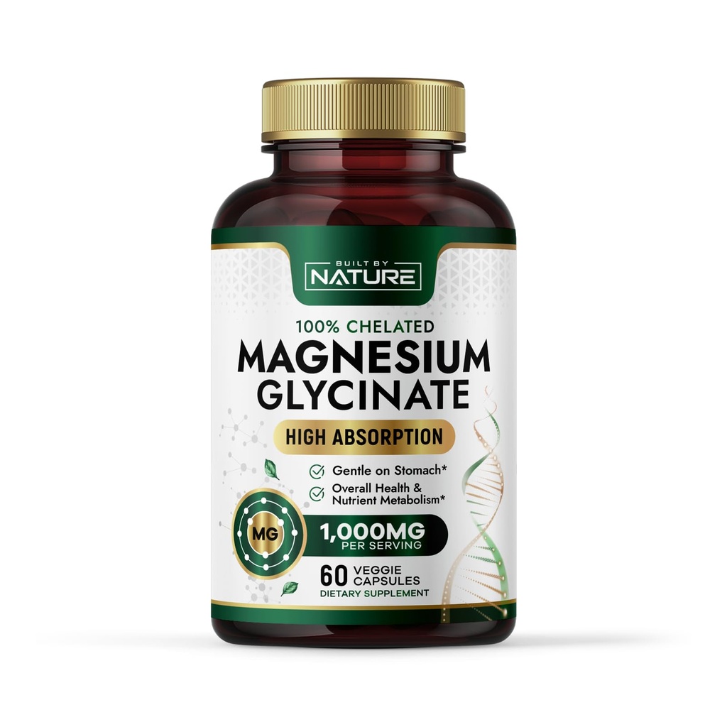 Rakennettu luonnosta Magnesium Glycinate 1000 mg ...