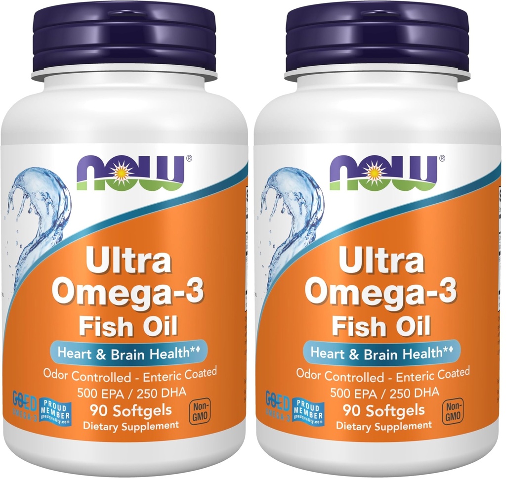 NYT lisäravinteet, Ultra Omega-3 Molekyylisesti Tislattu ja Enteric päällystetty, 90 Softgels (pakkaus 2)