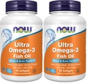 Nu tillskott, Ultra Omega-3 Molecularly Distilled och Enteric Coated, 90 Softgels (Pack of 2)