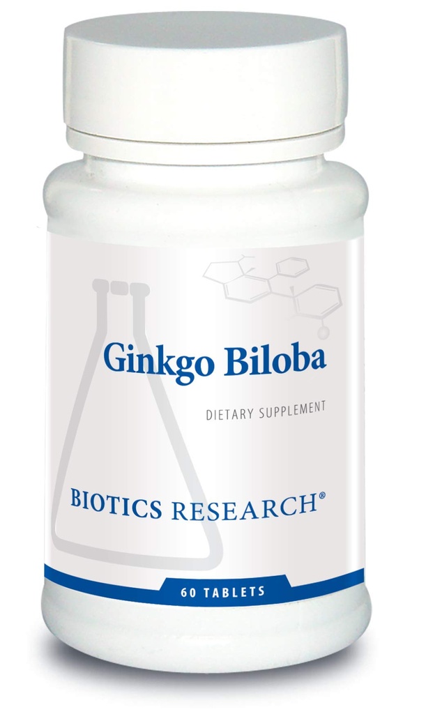Biotics Research Ginkgo Biloba Standardoitu 24% Ginkgo Biloba Prosenttiuute, aivolisä, Nootropic, Focus, Energia, Muisti, Terve ikääntyminen. 60 tablettia