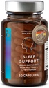 N°6 Natural Sleep Support with Melatoniini 1 mg & L-Tryptofaani - Passionflower, Valerian juuri & More - Parannettu uni lisäravinteet - 60 kapselia rauhallinen yöt