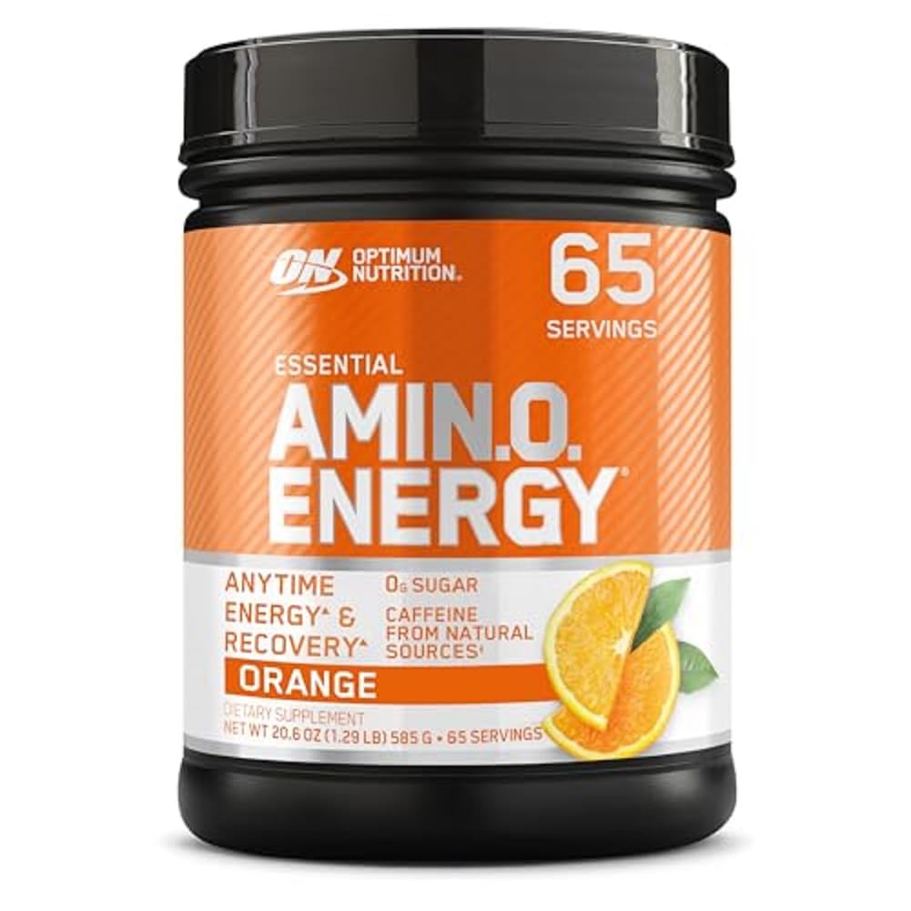 Optimum Nutrition Amino Energy - Pre workout with Green Tea, BCAA, aminohapot, Keto Friendly, Green Coffee Extract, Energy Powder - Orange Cooler, 65 Palvelimet (Pakkaus May Vary)