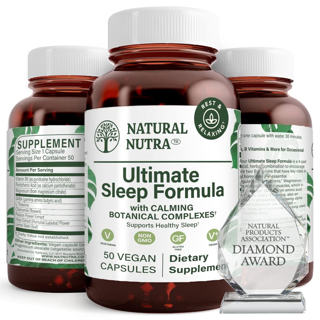 Natural Nutra Ultimate Sleep Formula, kamomilla tukea rentoutumista ja vähentää yöllä ahdistuneisuus, auttaa sinua putoaa Nukkua Nopeammin, 50 kapselia