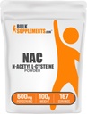 BulkSupplements.com NAC Powder - N-Acetyl Cysteine 600mg, NAC täydentää - antioksidantti tuki, Gluteeniton - 600 mg per tarjoilu, 167 tarjoilua, 100g (3.5 oz) (pakkaus 1)