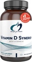 Designs for Health D-vitamiini Synergia - 2000 IU D-vitamiini K-lisäosa - Tukee Terveitä mielialoja, Bone Health + Immuuni terveys aikuisille - VIT D3 + K-vitamiini - Gluteeniton + ei-GMO (240 kapselia)